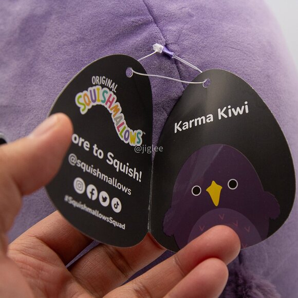 12" VeeFriends Karma Kiwi Purple Bird Select Series Squishmallows Plush Toy - Picture 6 of 7